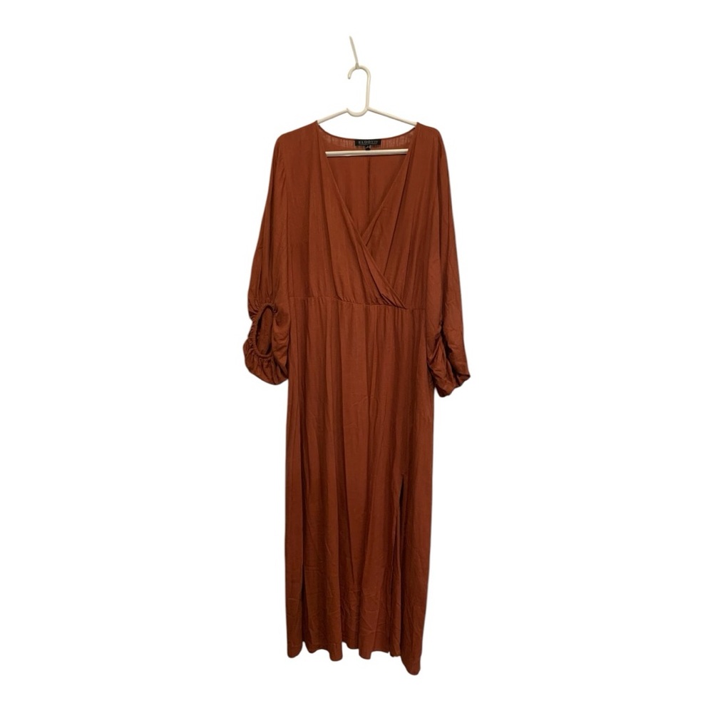 Eloquii Orange Rust Maxi Dress Size 18